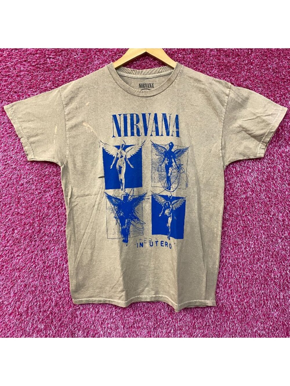 Nirvana In Utero Album Cover Pop Art Angel Grunge Band Tee Large